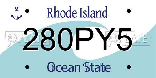 280PY5 Rhode Island License Plate
