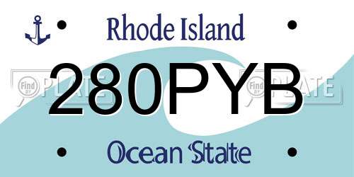 280PYB Rhode Island License Plate