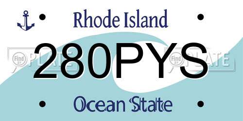 280PYS Rhode Island License Plate