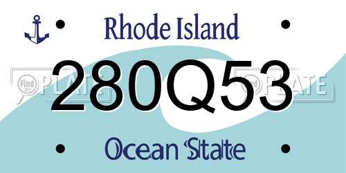 280Q53 Rhode Island License Plate