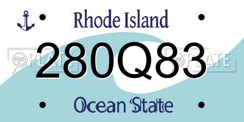 280Q83 Rhode Island License Plate