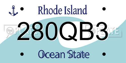 280QB3 Rhode Island License Plate