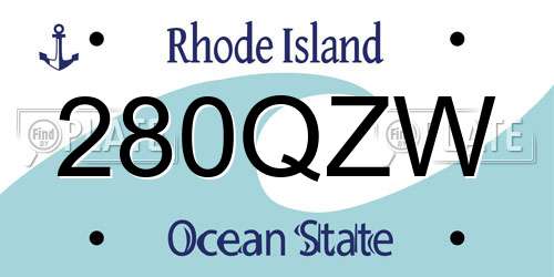 280QZW Rhode Island License Plate