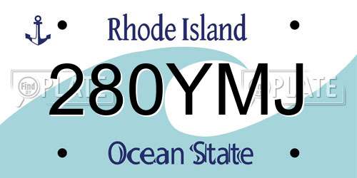 280YMJ Rhode Island License Plate