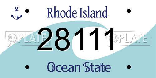28111 Rhode Island License Plate