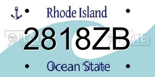 2818ZB Rhode Island License Plate