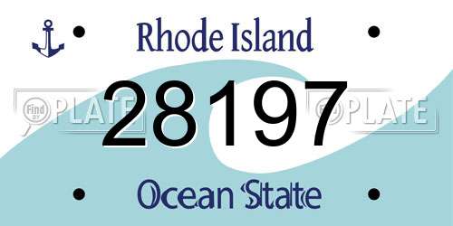 28197 Rhode Island License Plate