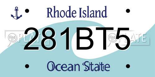 281BT5 Rhode Island License Plate