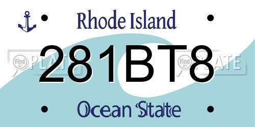 281BT8 Rhode Island License Plate