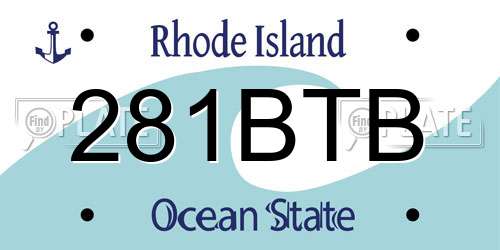 281BTB Rhode Island License Plate