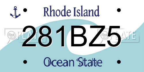 281BZ5 Rhode Island License Plate