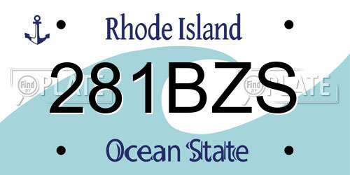 281BZS Rhode Island License Plate