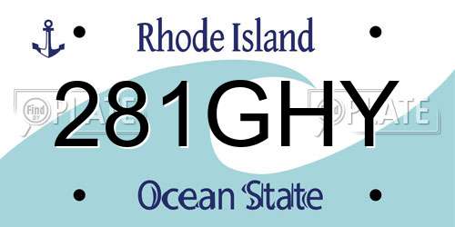 281GHY Rhode Island License Plate