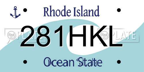 281HKL Rhode Island License Plate