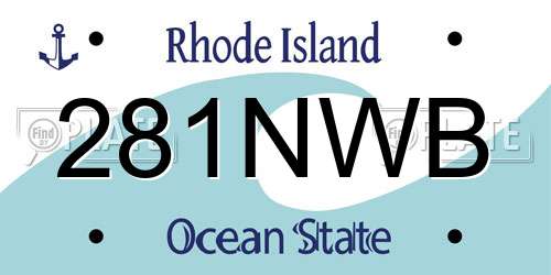 281NWB Rhode Island License Plate