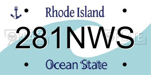 281NWS Rhode Island License Plate
