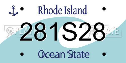 281S28 Rhode Island License Plate