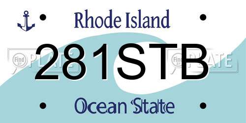 281STB Rhode Island License Plate