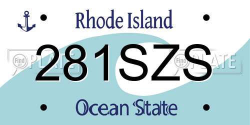 281SZS Rhode Island License Plate