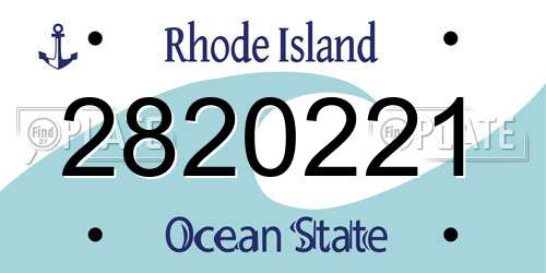 2820221 Rhode Island License Plate