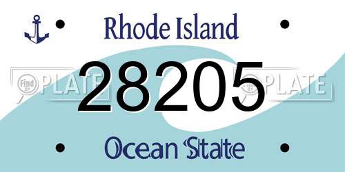 28205 Rhode Island License Plate