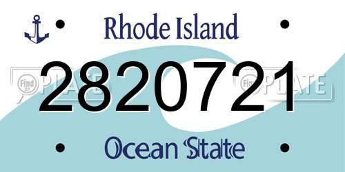 2820721 Rhode Island License Plate