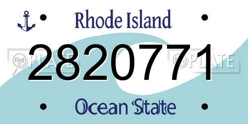 2820771 Rhode Island License Plate