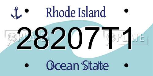 28207T1 Rhode Island License Plate