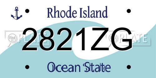 2821ZG Rhode Island License Plate