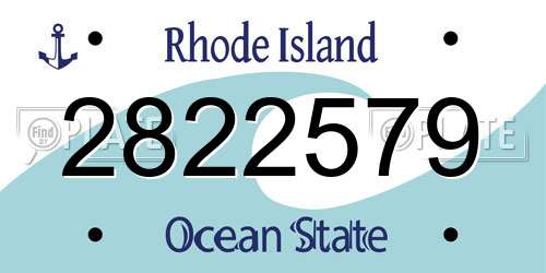2822579 Rhode Island License Plate