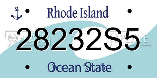 28232S5 Rhode Island License Plate