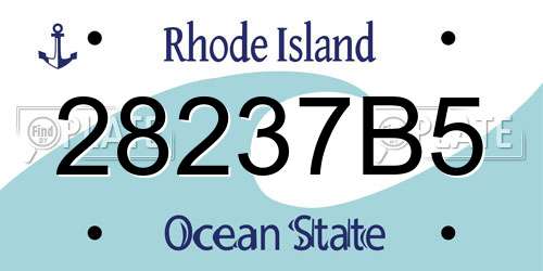 28237B5 Rhode Island License Plate