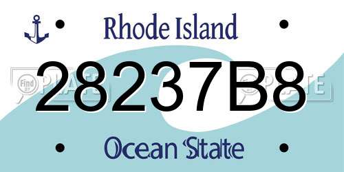 28237B8 Rhode Island License Plate