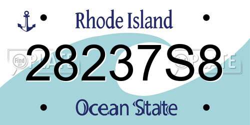 28237S8 Rhode Island License Plate
