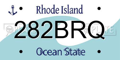 282BRQ Rhode Island License Plate