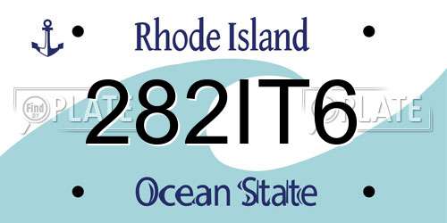 282IT6 Rhode Island License Plate