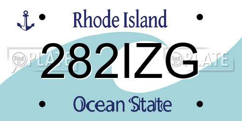 282IZG Rhode Island License Plate