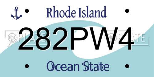 282PW4 Rhode Island License Plate