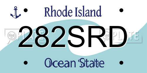 282SRD Rhode Island License Plate