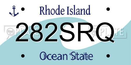 282SRQ Rhode Island License Plate