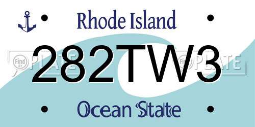 282TW3 Rhode Island License Plate