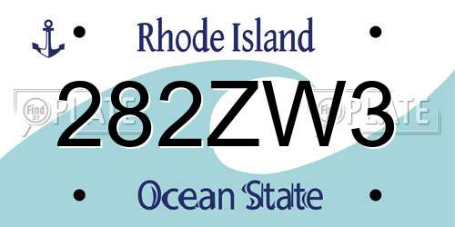 282ZW3 Rhode Island License Plate
