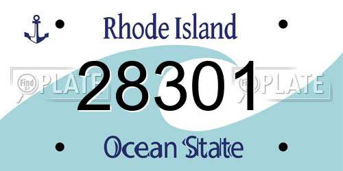 28301 Rhode Island License Plate