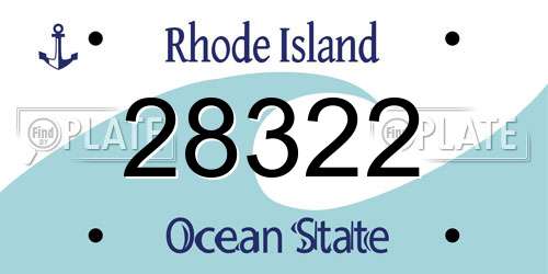 28322 Rhode Island License Plate