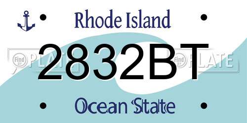2832BT Rhode Island License Plate