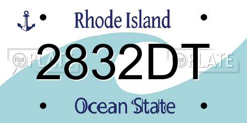 2832DT Rhode Island License Plate