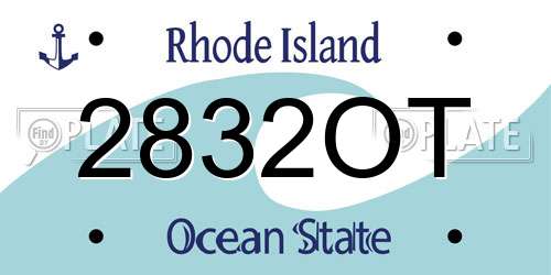 2832OT Rhode Island License Plate