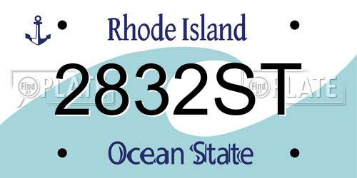 2832ST Rhode Island License Plate