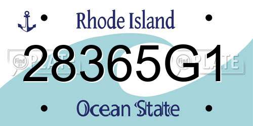 28365G1 Rhode Island License Plate