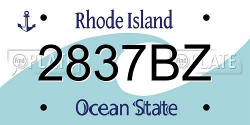 2837BZ Rhode Island License Plate